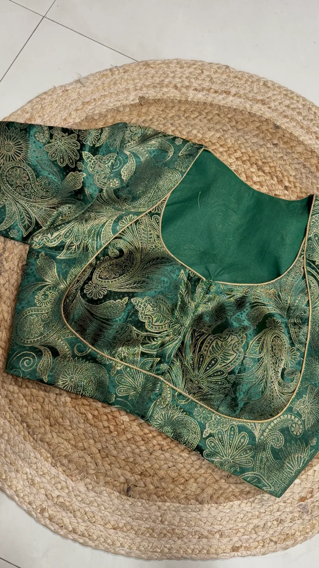 Brocade Green Blouse