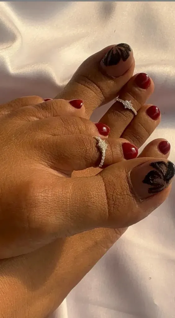 [SF-T1] Single Flower toe ring (92.5 Silver)