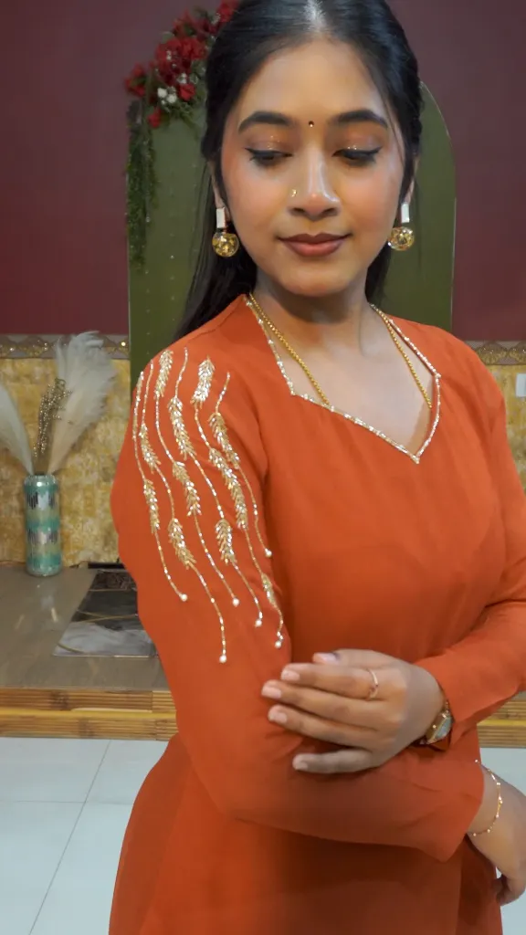 Burnt Orange Designer Kurta