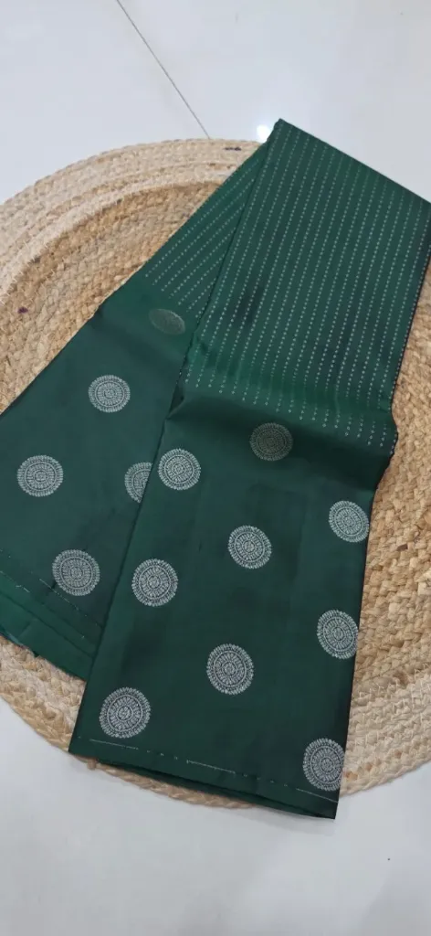 Bottle green soft silk