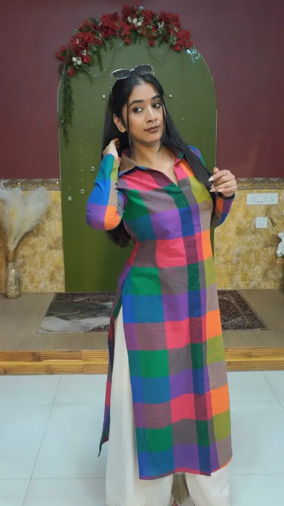 [MC-1] Madras Checks kurta (S- M 34-36)