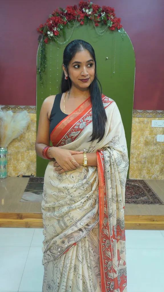 [MM-S] Mul mirror work saree