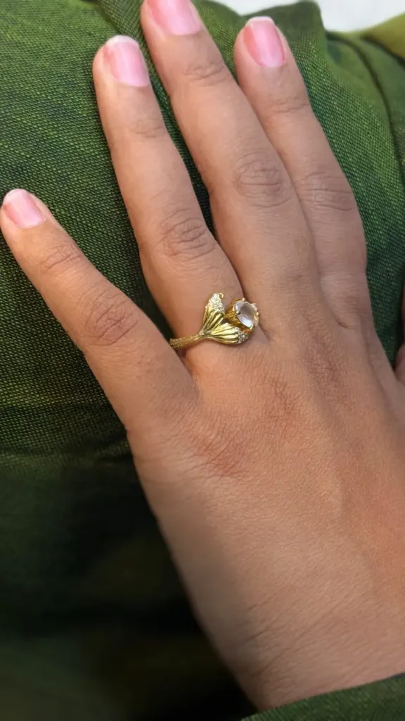 [NR-R] Natural rose quartz Ring