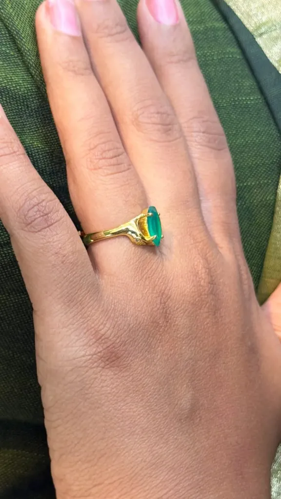 [NG-R] Natural green onyx Ring