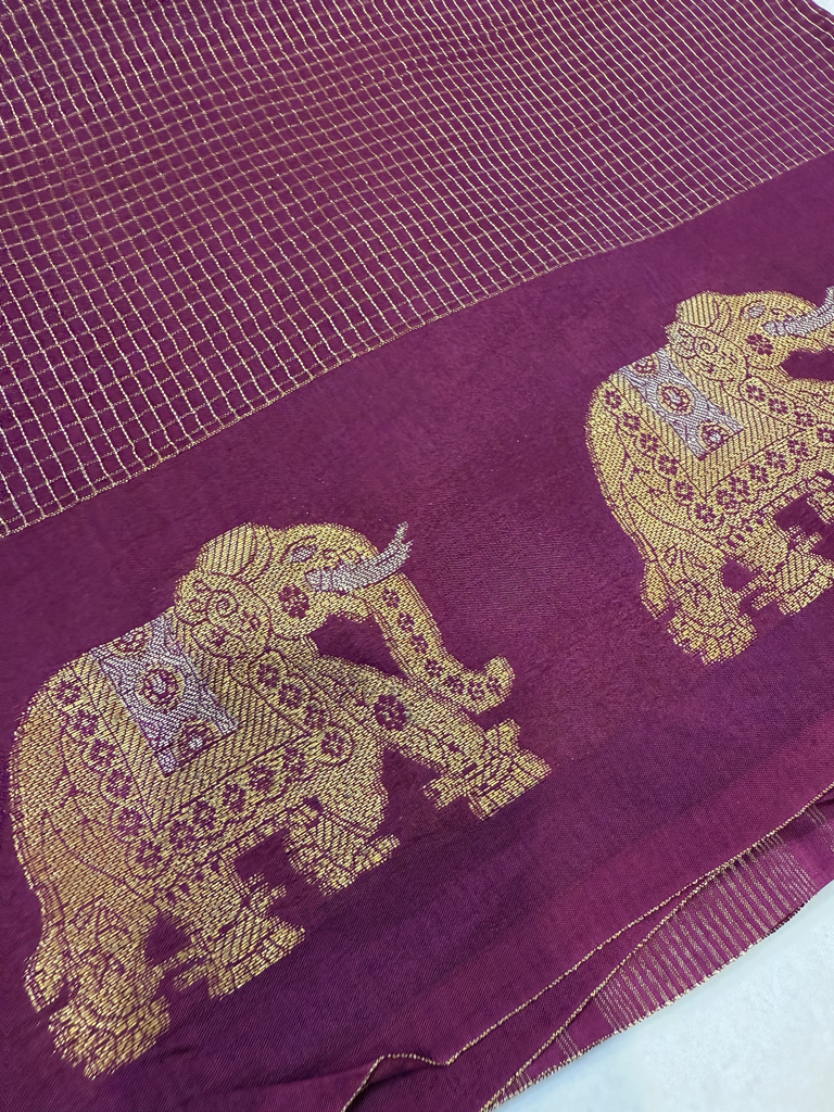 Kattam saree (Magenta)