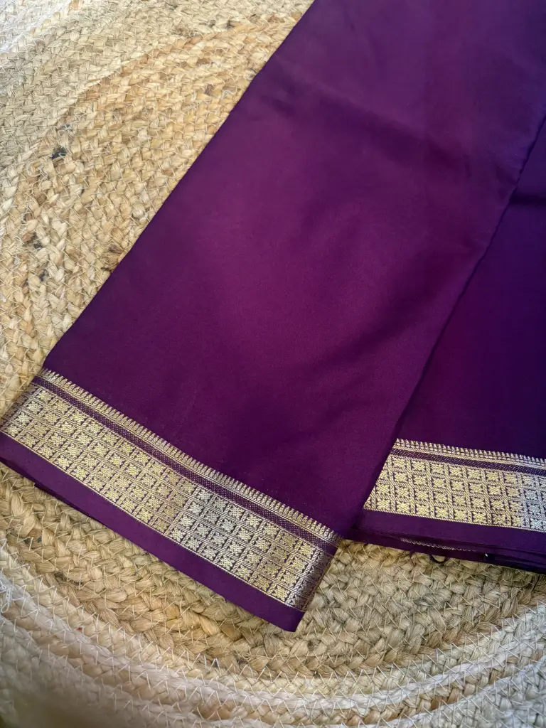 [SC-W-C] Soft crepe saree  (wine)
