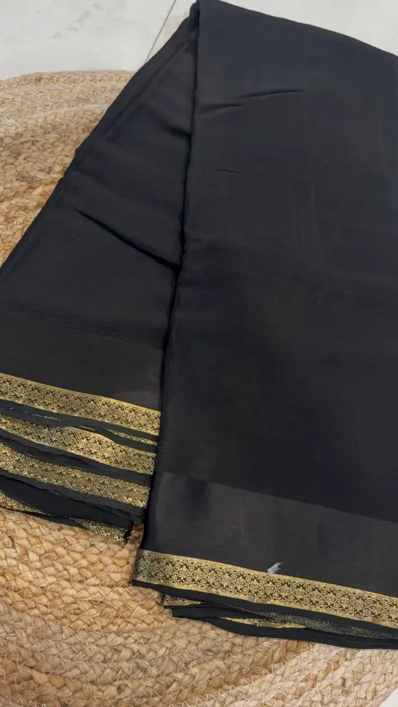 Chiffon with satin Border