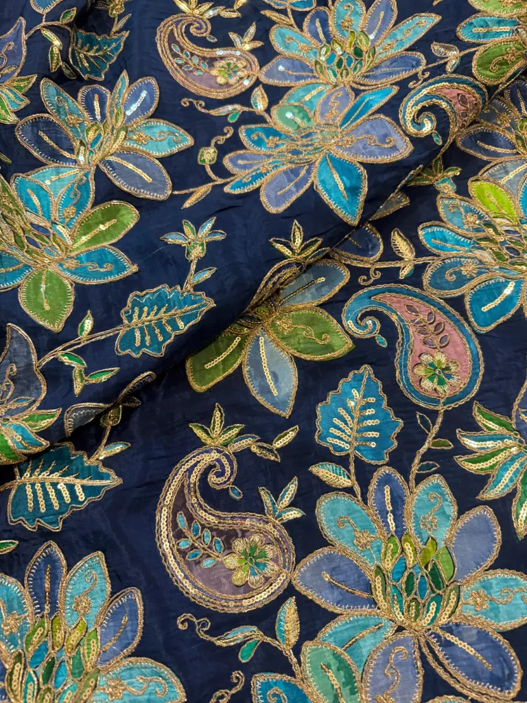 Natural crepe fabric Kalamkari 