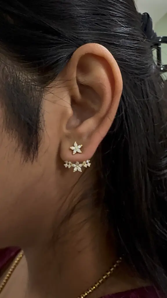 Floral Double layer Stud