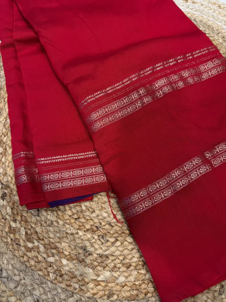 Assam Silk Double Border (Red)