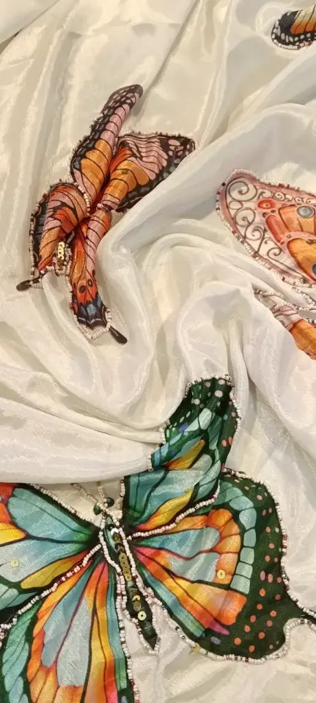 White Butterfly Saree