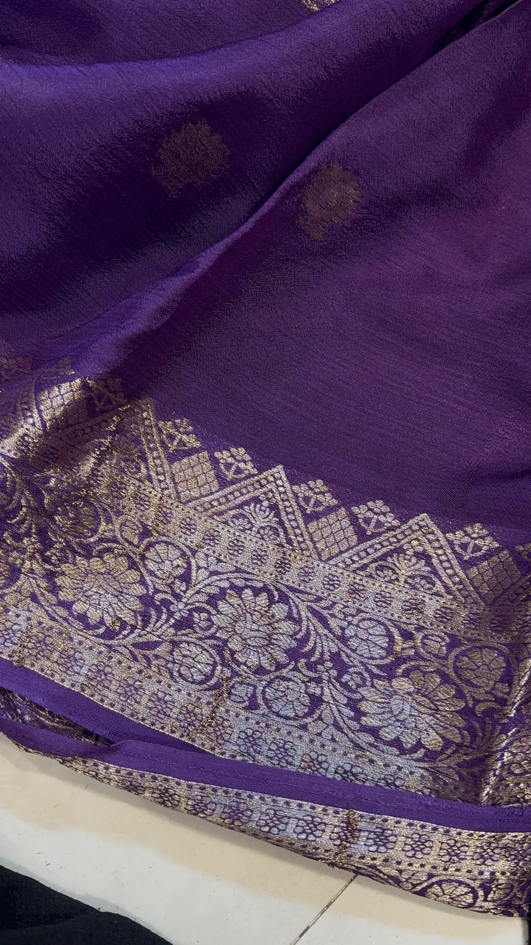 Purple Chiffon Saree