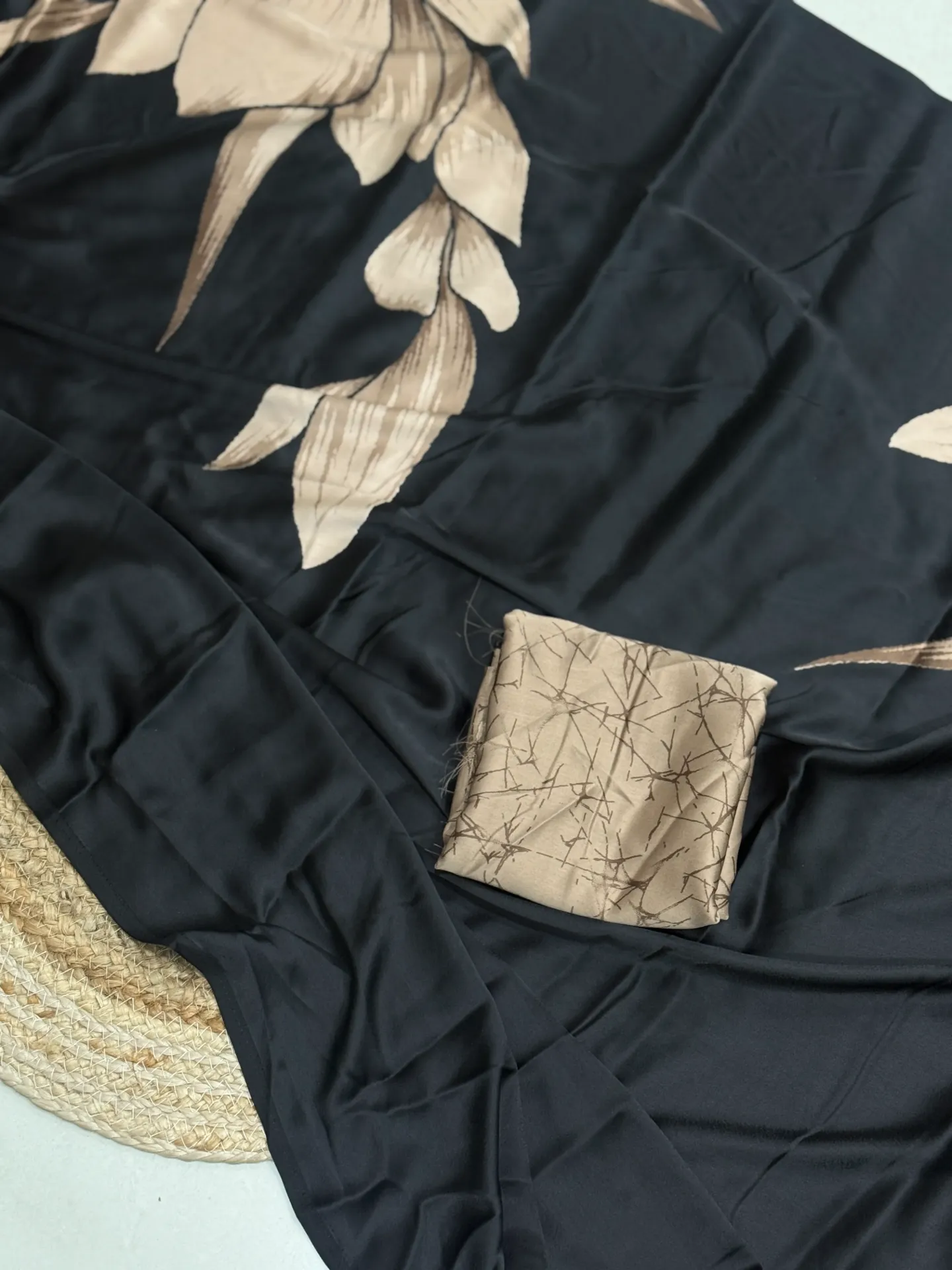 Modal Satin brown floral