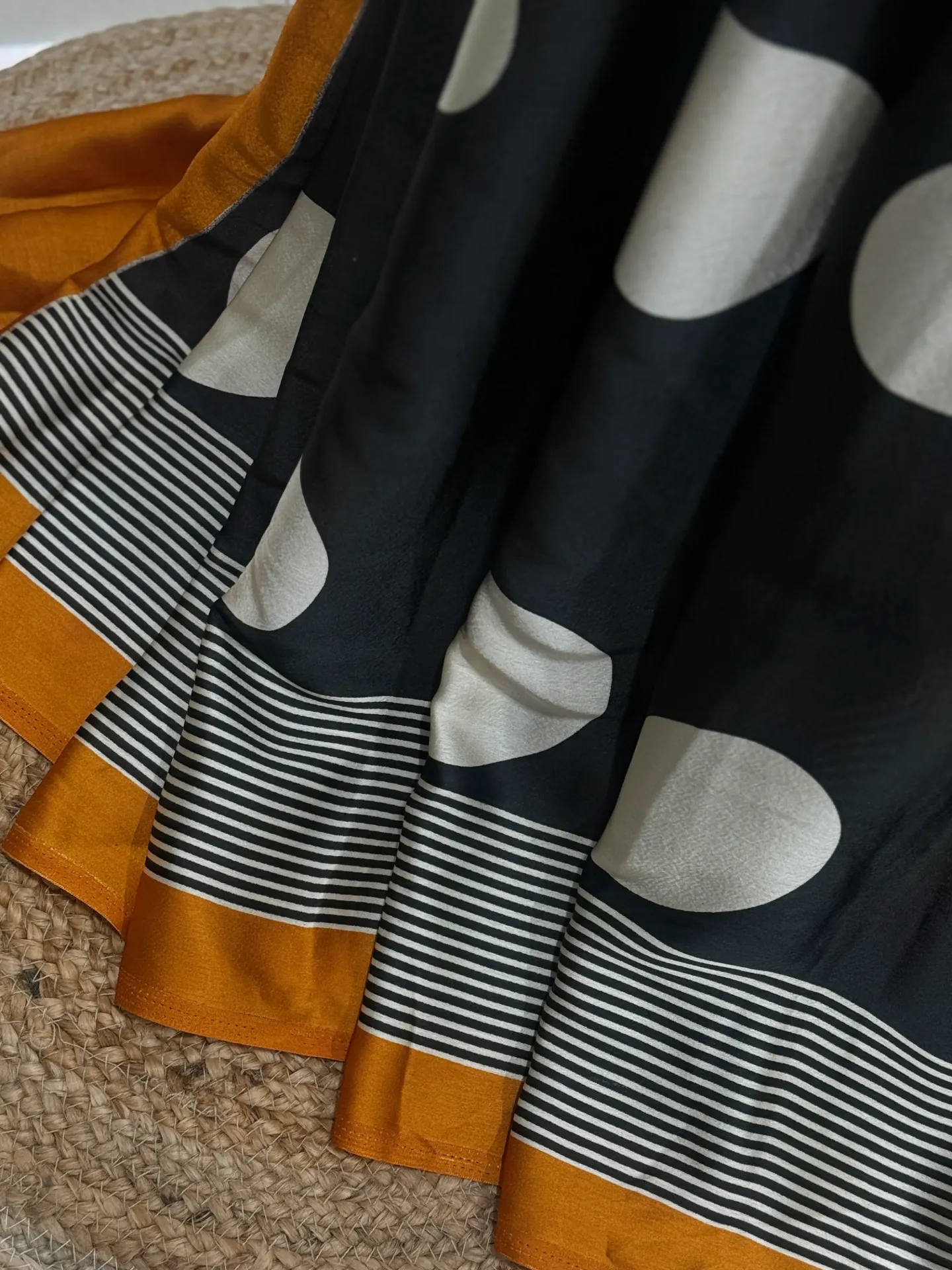 Black Polka Modal Satin