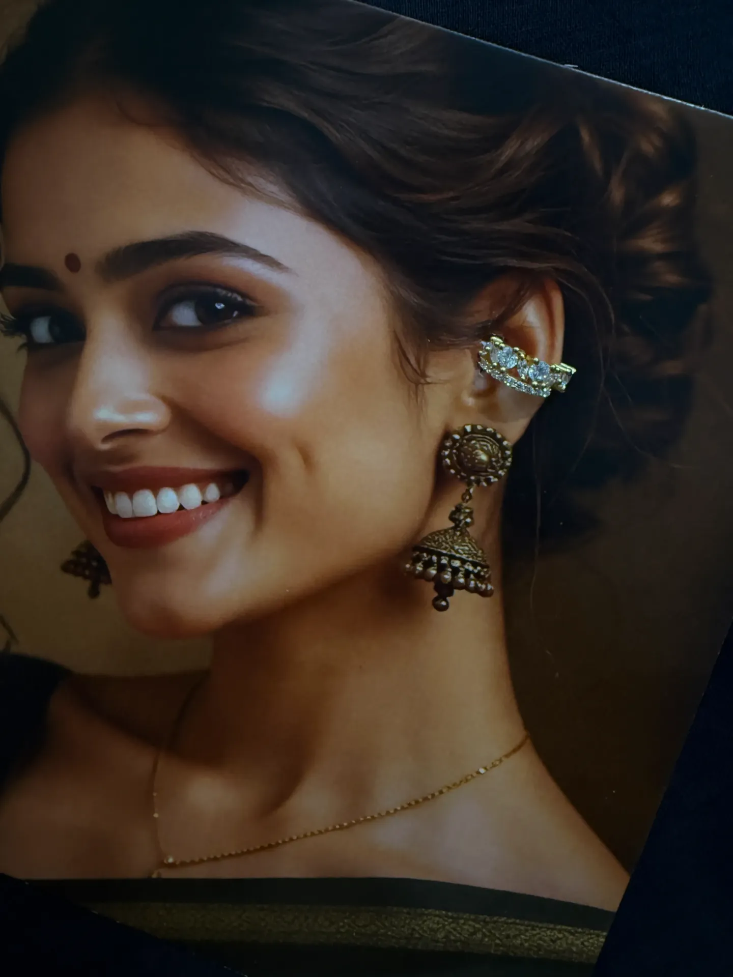 92.5 Silver 2 layer leaf ear cuff