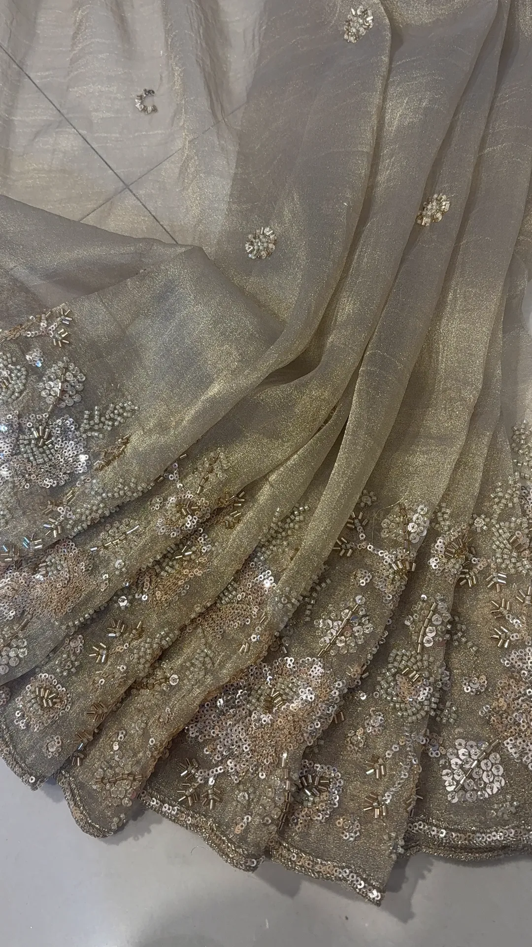 Crush champagne blouse fabric