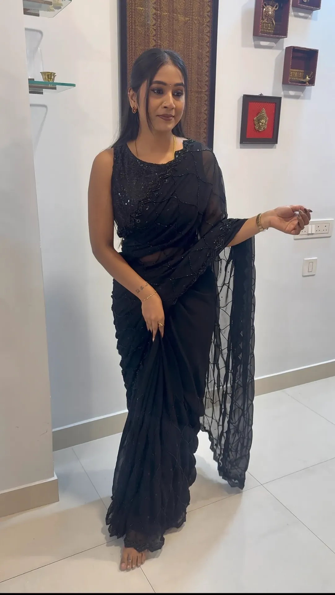 Sequin Black Beauty saree