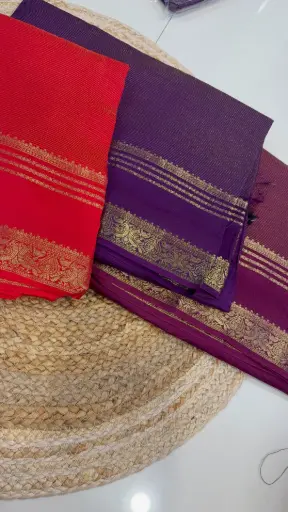 Semi crepe silk Double Border